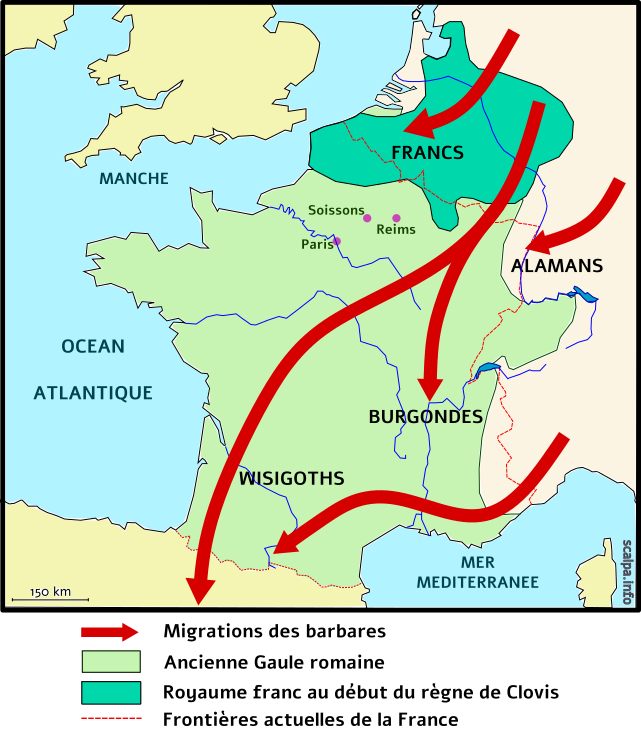 Le royaume franc au début du règne de Clovis